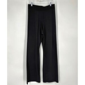 SUMMUM Pull On‎ Wide Leg Trousers Sz US 8 Black Stretch Knit Comfort Travel Euro